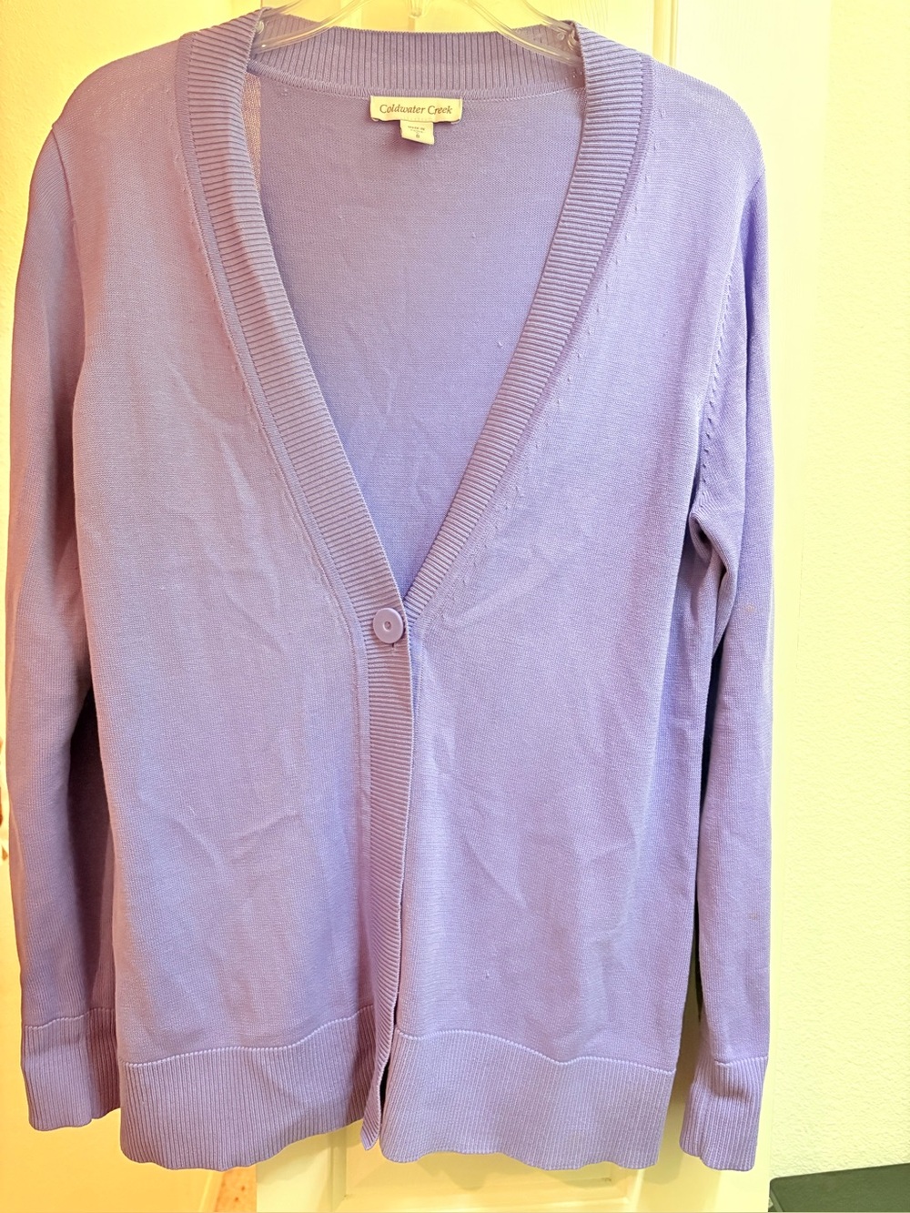 Coldwater Creek Soft Lavender Button-Front Cardigan